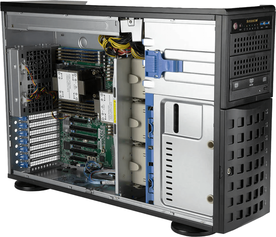 Сервер Supermicro SYS-740P-TRT noCPU X12DPi-NT6 18хDDR4 softRaid IPMI 1х1000W PSU Ethernet 2х10Gb/s 8х3,5" G34 Сервер Supermicro SYS-740P-TRT noCPU X12DPi-NT6 18хDDR4 softRaid IPMI 1х1000W PSU Ethernet 2х10Gb/s 8х3,5" G34