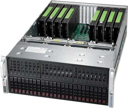 Сервер SuperServer SYS-6049GP-TRT CSE-848 noCPU X11DPG-OT-CPU 24хDDR4 1 IPMI 4х1000W PSU Ethernet 2х10Gb/s 24х2,5" FCLGA3647